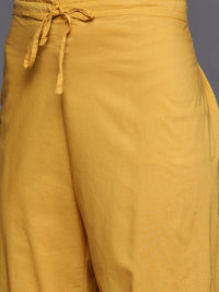 Thumbnail for Biba Women Mustard Yellow & Golden Ethnic Motifs Printed Kurta with Palazzos & Dupatta - Distacart
