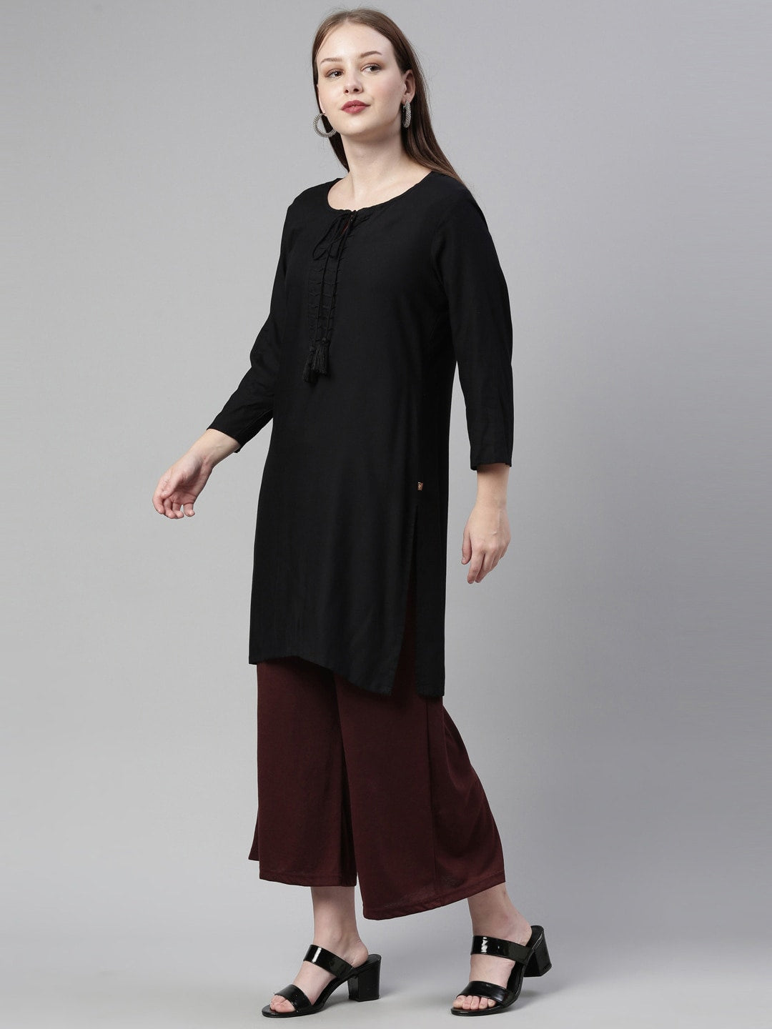 Souchii Brown Knitted Ethnic Palazzos - Distacart