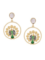 Thumbnail for Shoshaa Green Peacock Shaped Drop Earrings - Distacart