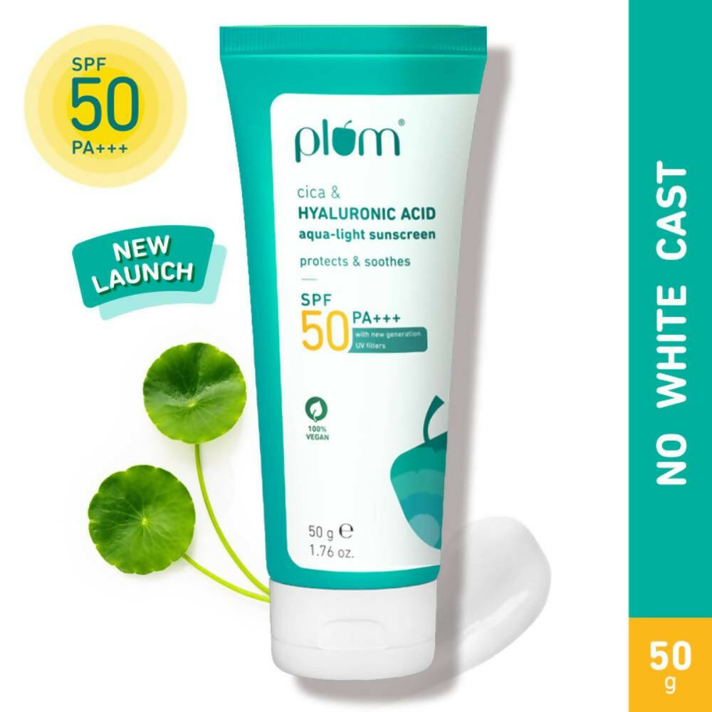 Plum Cica & Hyaluronic Acid SPF 50 PA+++ Sunscreen - Distacart