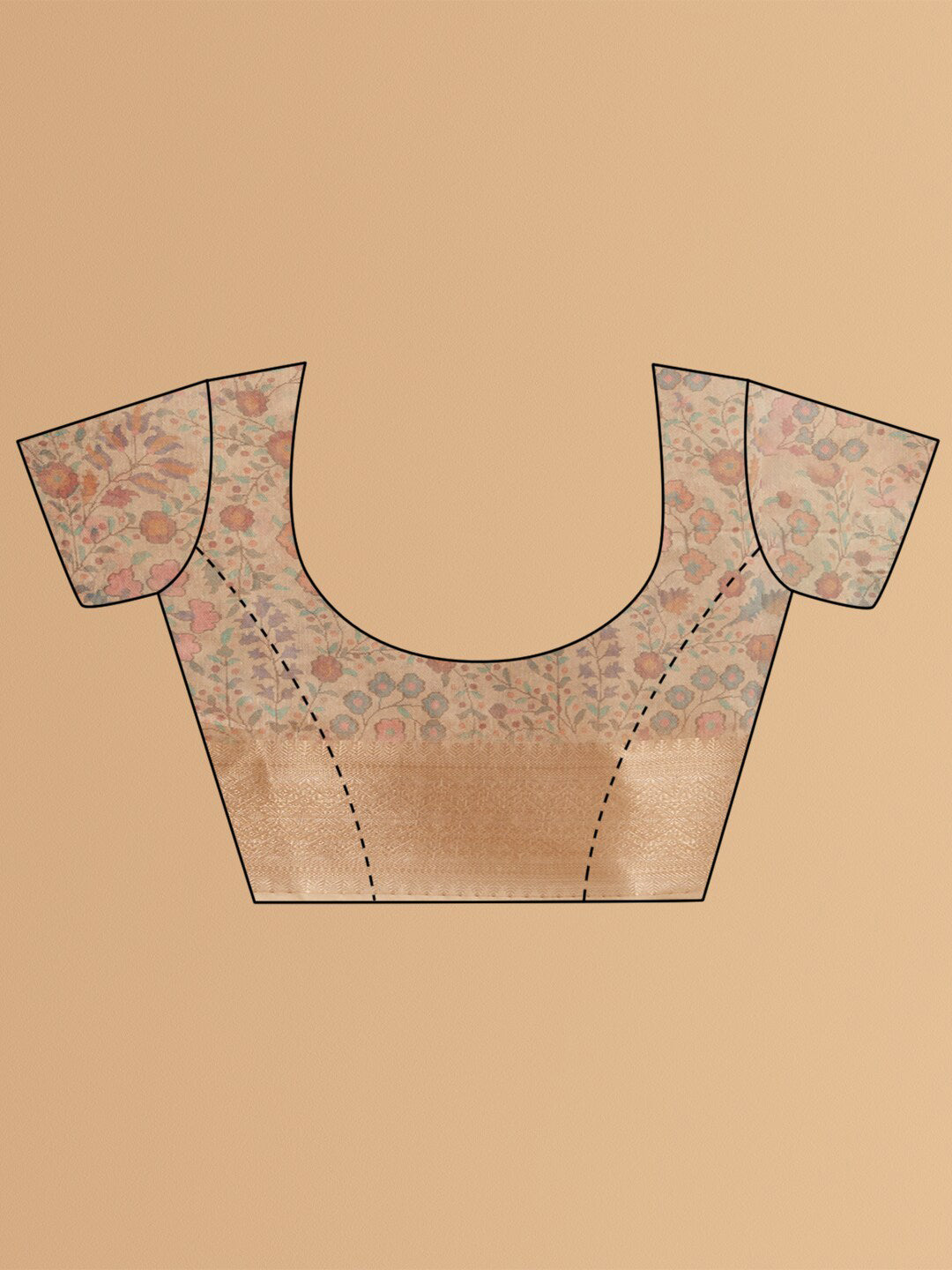 Soch Beige & Pink Floral Zari Art Silk Saree - Distacart