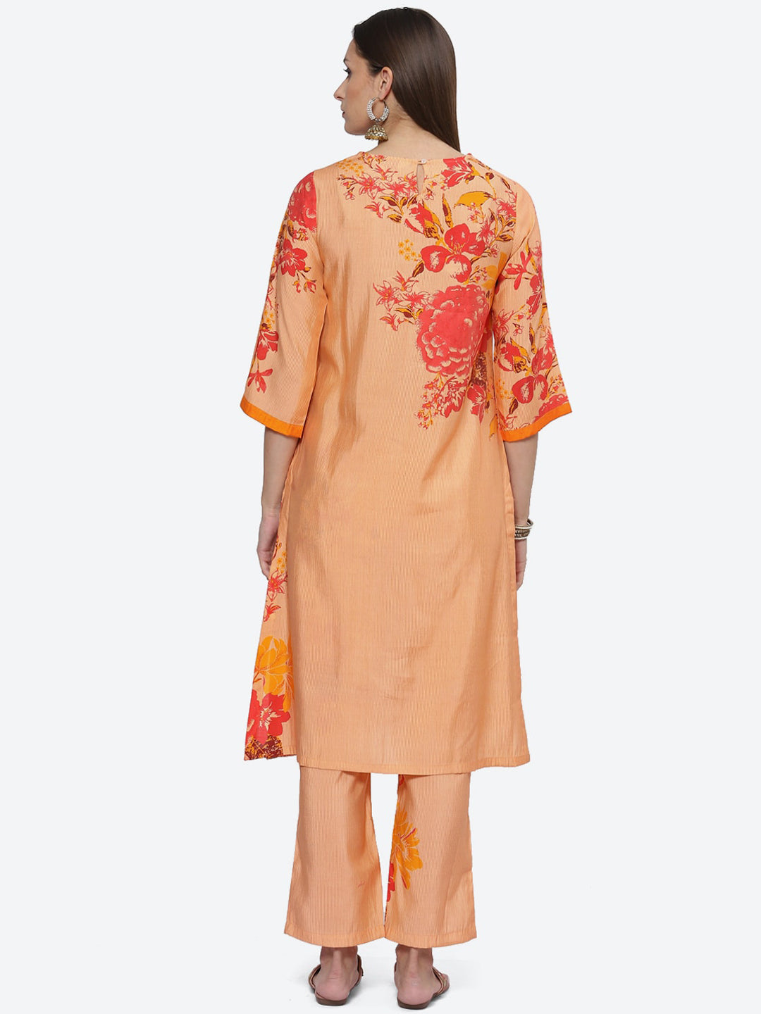 Biba Floral Printed A-Line Kurta with Palazzos - Distacart