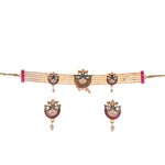 Thumbnail for Gold-Plated Alloy Designer Peacock Choker Necklace Set - The Pari - Distacart