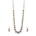 Thumbnail for Gold-Plated Alloy Victorian Look Classy Mala Necklace With Earrings - The Pari - Distacart