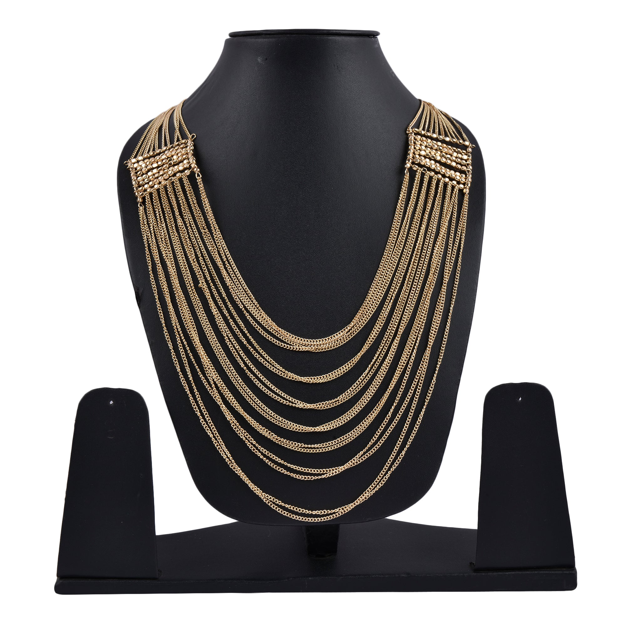 Gold-Plated Alloy Designer Brass Cluster Beads Rani Haar Necklace - The Pari - Distacart