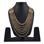 Thumbnail for Gold-Plated Alloy Designer Brass Cluster Beads Rani Haar Necklace - The Pari - Distacart