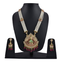 Thumbnail for Gold-Plated Alloy Long Pearl Rani Haar With Designer Pendant - The Pari - Distacart