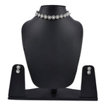 Thumbnail for Rhodium-Plated Alloy Silver Ad Necklace With Pearls - The Pari - Distacart