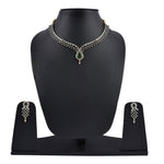 Thumbnail for Rhodium-Plated Alloy Green Classy Ad Necklace Set - The Pari - Distacart