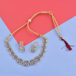 Thumbnail for Rhodium-Plated Alloy Designer Ad Square Necklace Set - The Pari - Distacart