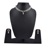 Thumbnail for Rhodium-Plated Alloy Nagin Inspired Ruby Stone Ad Necklace Set - The Pari - Distacart