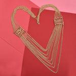 Thumbnail for Gold-Plated Alloy Designer Brass Cluster Beads Rani Haar Necklace - The Pari - Distacart