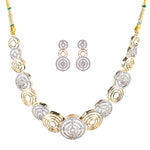 Thumbnail for Rhodium-Plated Alloy Dual Tone Ad Neckalce With Earrings - The Pari - Distacart