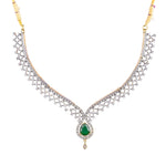 Thumbnail for Rhodium-Plated Alloy Green Classy Ad Necklace Set - The Pari - Distacart