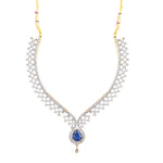 Thumbnail for Rhodium-Plated Alloy Blue Classy Ad Necklace Set - The Pari - Distacart