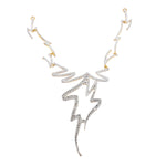 Thumbnail for Rhodium-Plated Alloy Assymetric Designer Ad Necklace Set - The Pari - Distacart