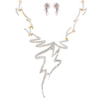 Thumbnail for Rhodium-Plated Alloy Assymetric Designer Ad Necklace Set - The Pari - Distacart
