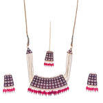 Thumbnail for Gold-Plated Alloy Pearl Studded Kundan Choker Necklace Set With Maangtika - The Pari - Distacart