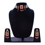 Thumbnail for Gold-Plated Alloy Pearl And Glass Bread Choker Necklace - The Pari - Distacart