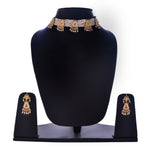 Thumbnail for Gold-Plated Alloy Five Motif Pearl Choker Necklace - The Pari - Distacart
