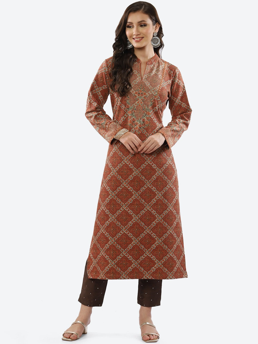 Biba Women Orange Ethnic Motifs Printed Kurta - Distacart