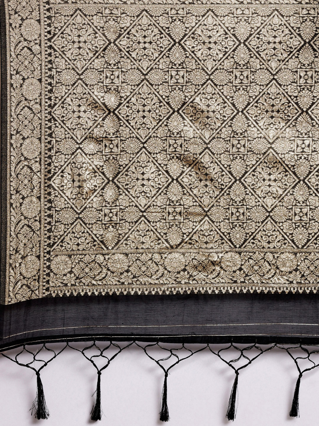Saree Mall Black Woven Design Zari Silk Blend Banarasi Saree - Distacart
