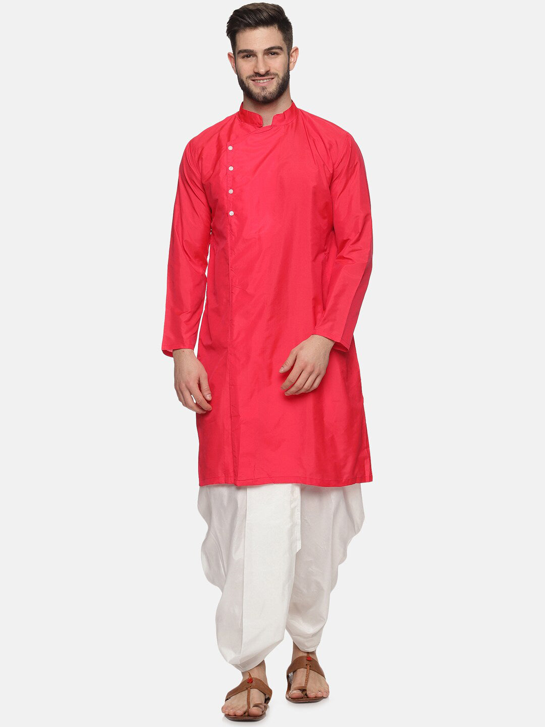 Sethukrishna Mens Rose Angrakha Kurta with Dhoti Pants - Distacart