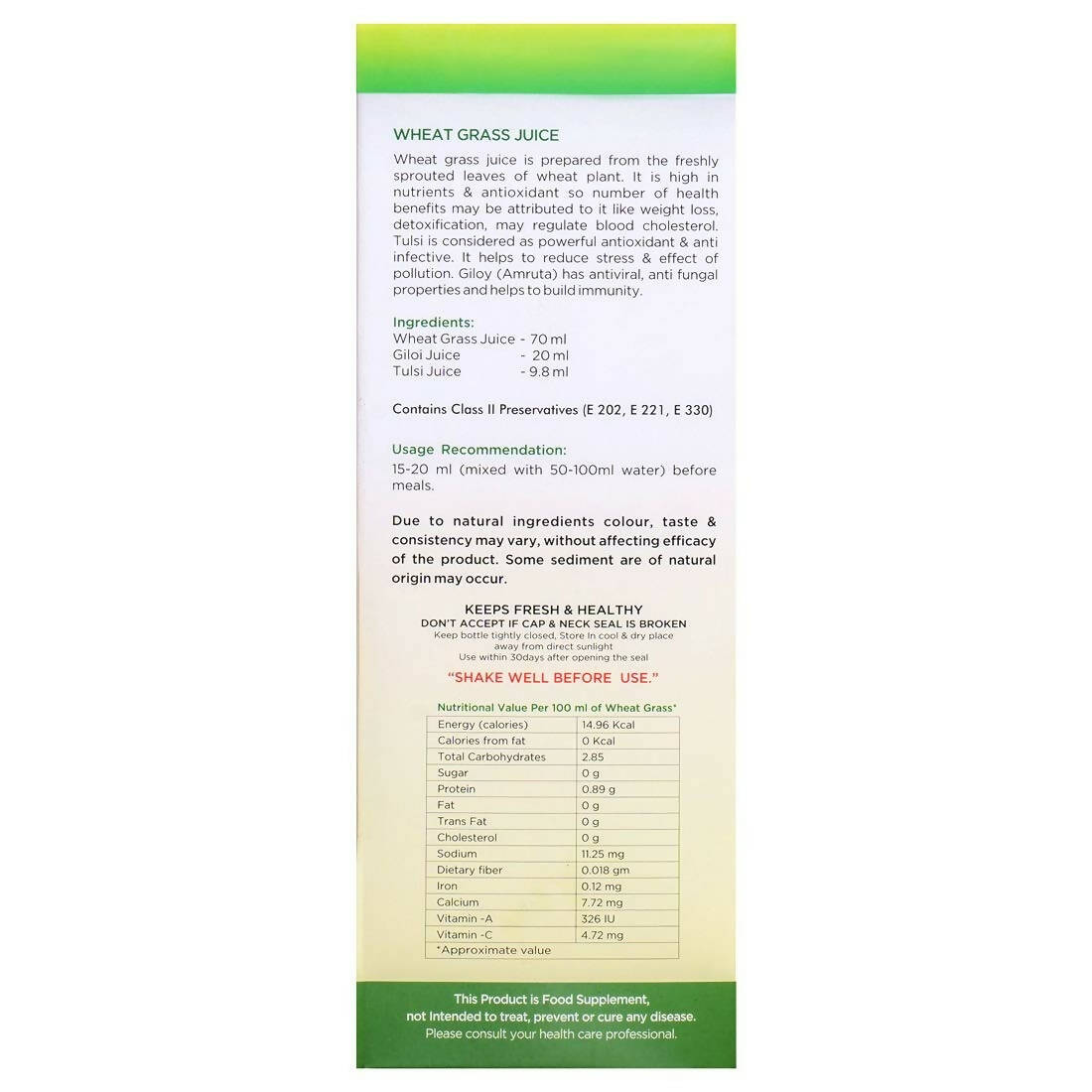 Baidyanath Jhansi Wheat Grass Juice - Distacart