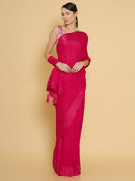 Thumbnail for Soch Pink & Silver-Toned Beads and Stones Saree - Distacart