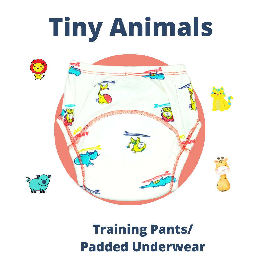 Kindermum Cotton Padded Pull Up Training Pants/ Padded Underwear For Kids-Autumn Animals Set of 2 pcs - Distacart