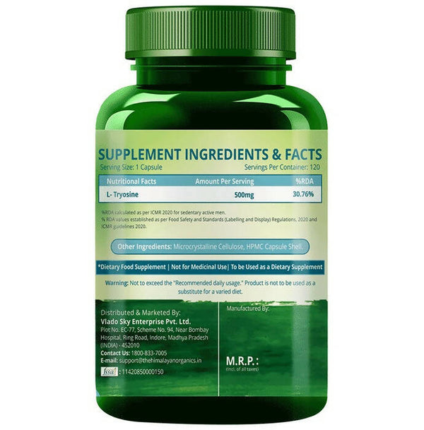 Himalayan Organics L-Tyrosine Capsules - Distacart