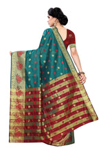 Thumbnail for Vamika Banarasi Jaquard Rama Green Weaving Saree