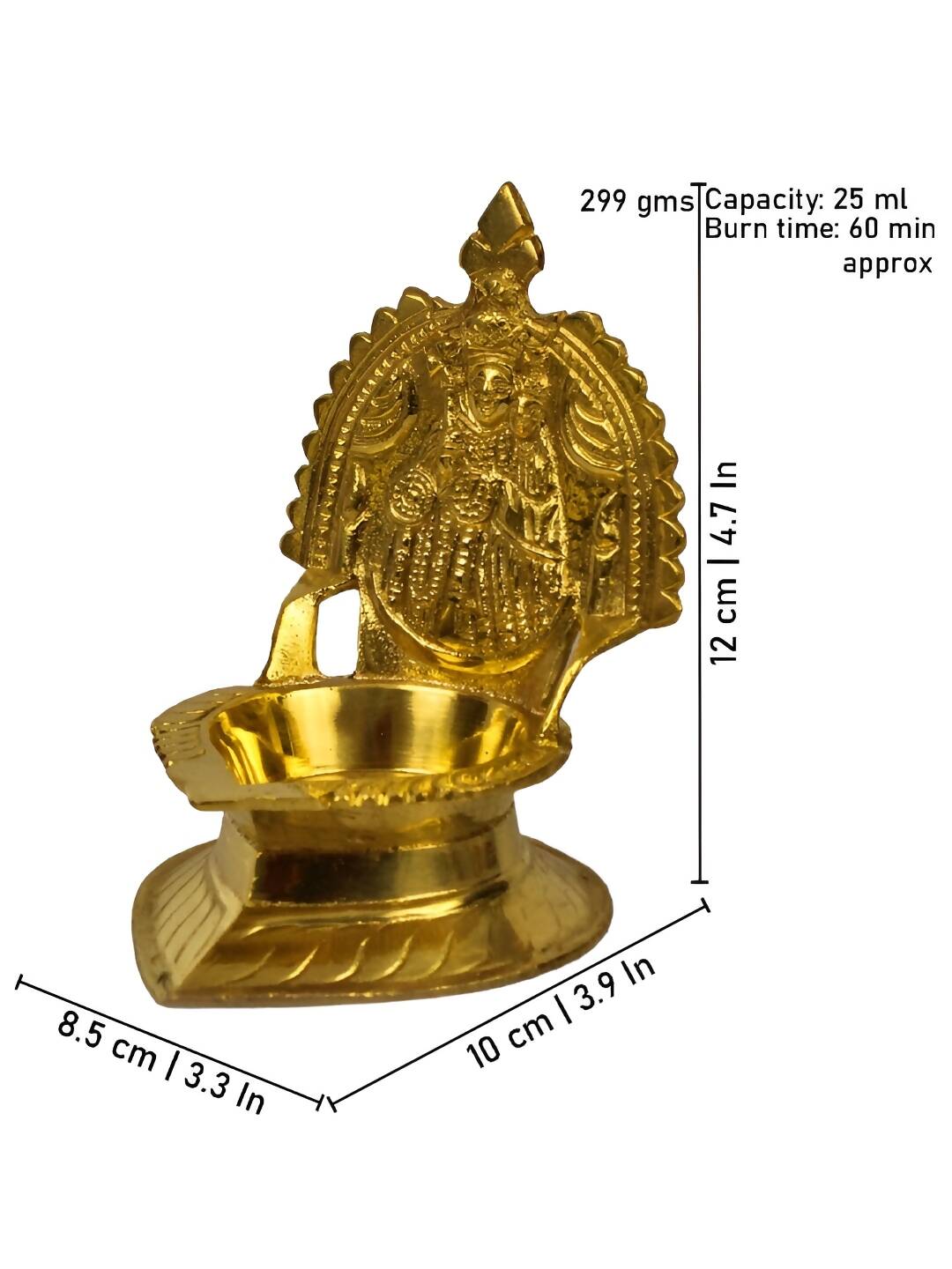 Spillbox Gold-Toned Brass Mother Mary Diya Pooja Essential - Distacart
