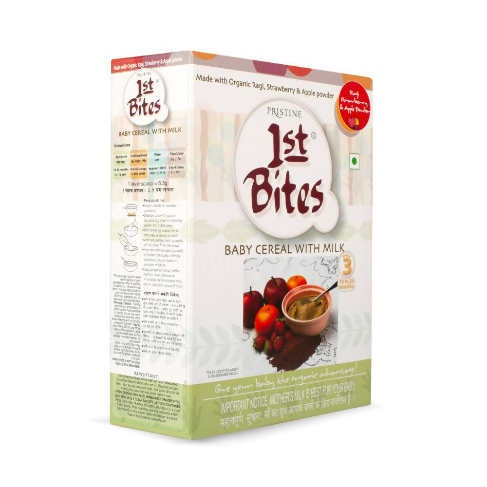 Pristine 1st Bites Baby Cereal Stage-3 Organic Ragi, Strawberry & Apple