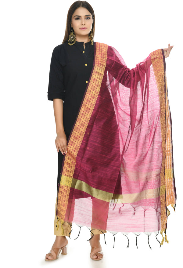 Mominos Fashion Moeza Handloom Cotton Pink Dupatta - Distacart