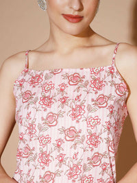 Thumbnail for Myshka Women Pink Printed Kurta & Trousers - Distacart