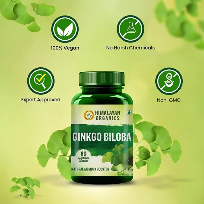 Himalayan Organics Ginkgo Biloba, Natural Memory Booster: 60 Vegetarian Capsules Online