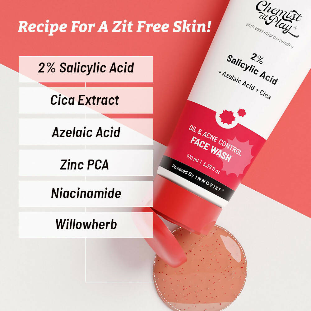 Chemist At Play 2% Salicylic Acid Oil & Acne Control Face Wash - Distacart