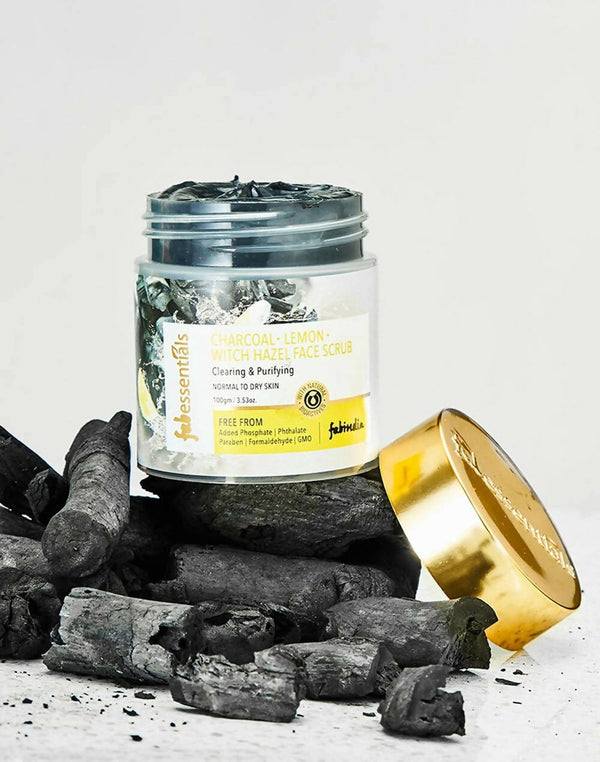 Fabessentials Charcoal Lemon Witch Hazel Face Scrub - Distacart
