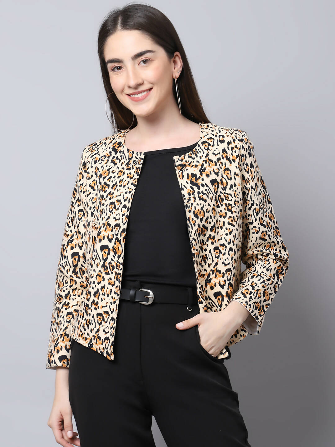 Even Apparels Multi 100% Viscose Open Front Statement Women's Jacket - Distacart