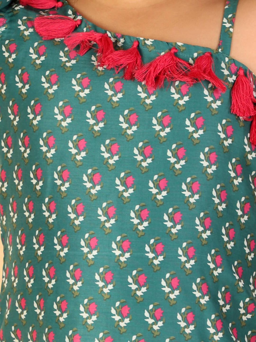 Lil Drama Girls Kurta With Sharara With Dupatta Set - Green - Distacart