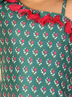 Thumbnail for Lil Drama Girls Kurta With Sharara With Dupatta Set - Green - Distacart