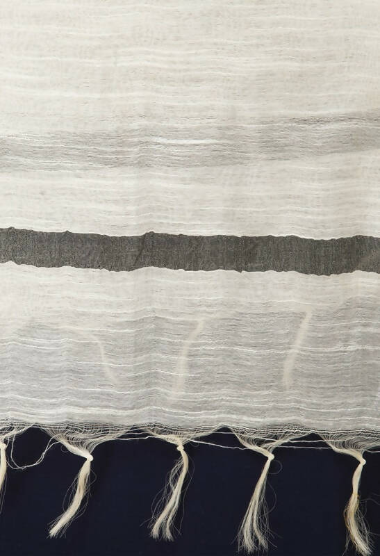 Mominos Fashion Moeza Cotton Black Temple Border Off White Dupatta - Distacart