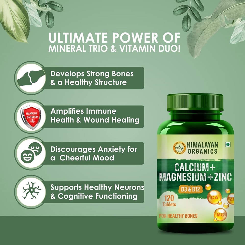 Himalayan Organics Calcium+Magnesium+Zinc D3 & B12 Tablets Online