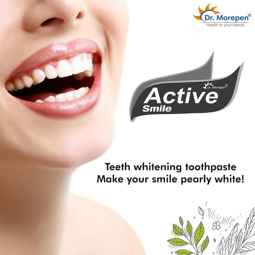 Dr. Morepen Active Smile Charcoal Toothpaste for Teeth Whitening & Bad Breath Removal - Distacart