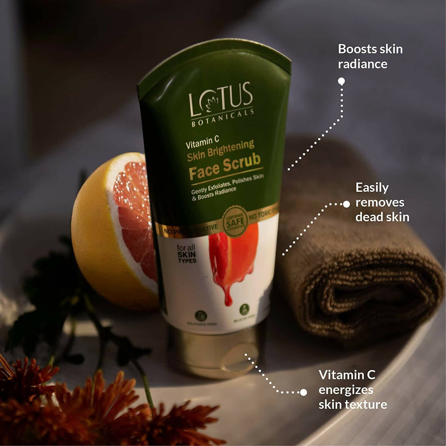 Lotus Botanicals Vitamin C Skin Brightening Face Scrub - Distacart