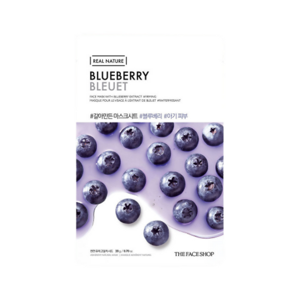 The Face Shop Real Nature Blueberry Face Mask - Distacart