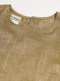 Thumbnail for InWeave Women's Olive Lurex Short Pallazo Kurta Set - Distacart