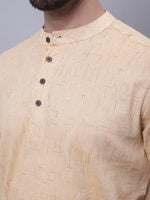 Thumbnail for Even Apparels Beige Pure Cotton Short Kurta With Band Collar - Distacart