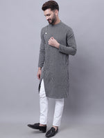 Thumbnail for Even Apparels Black Sherwani Kurta With Asymetrical Cut - Distacart